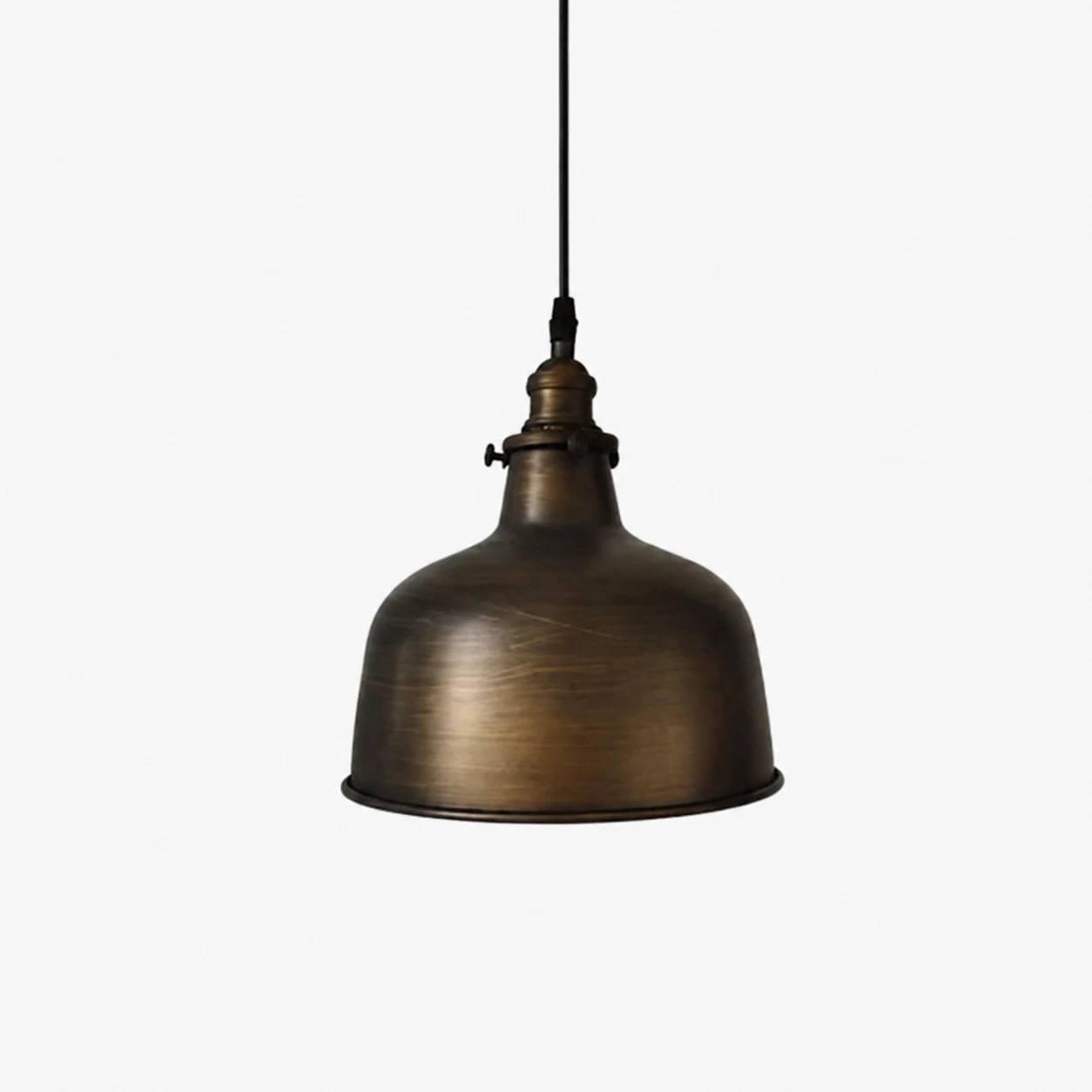 Antique brass small dome pendant lamp