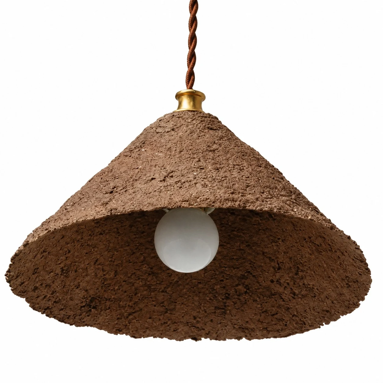 Textured cone pendant light detail