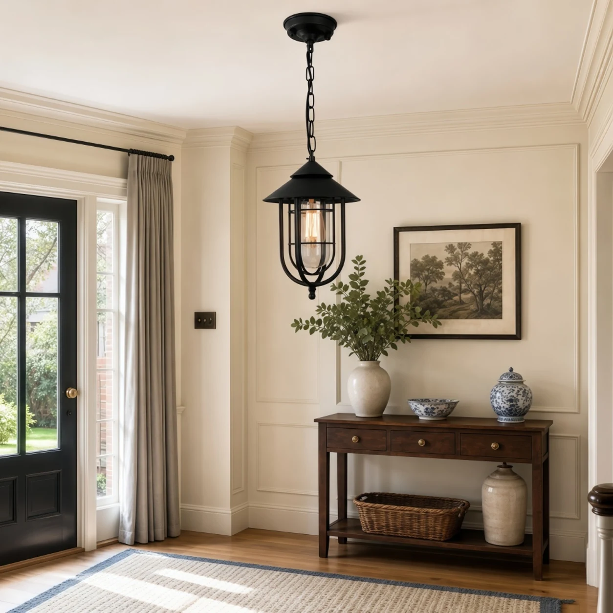 Patnox Outdoor Glass Pendant Lamp scene and detail
