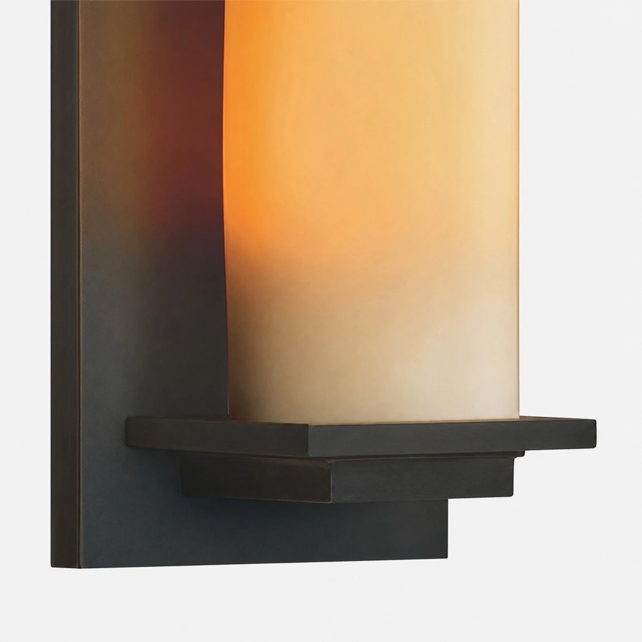 Jade shade and black iron shelf detail