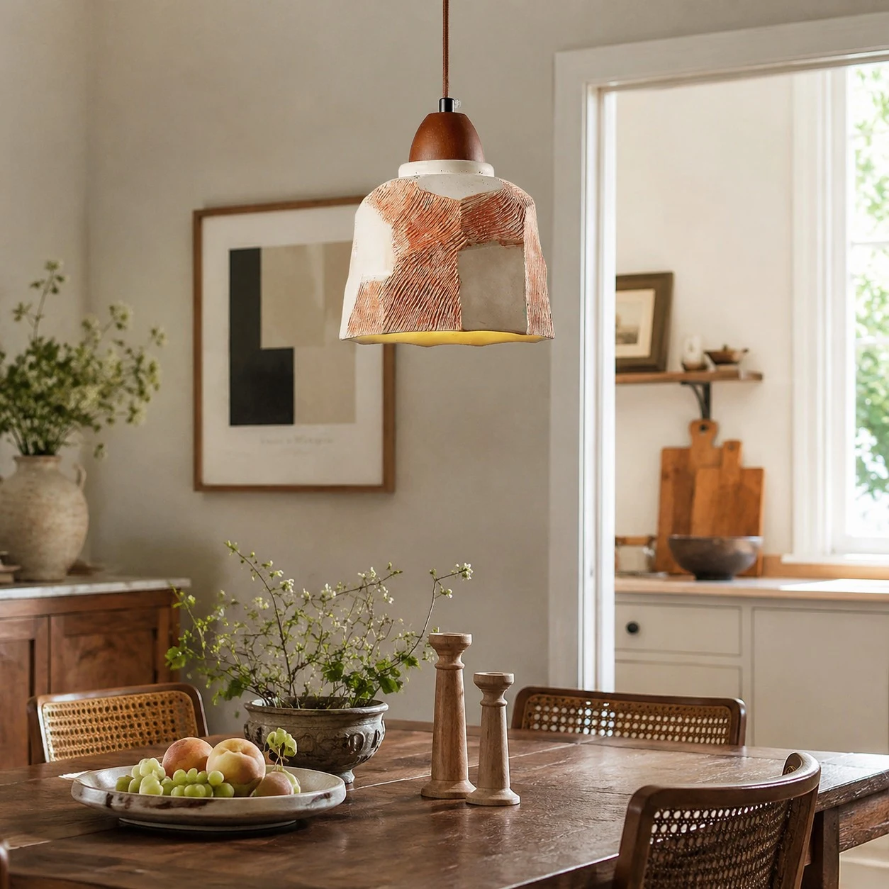 Dining and kitchen transition scene