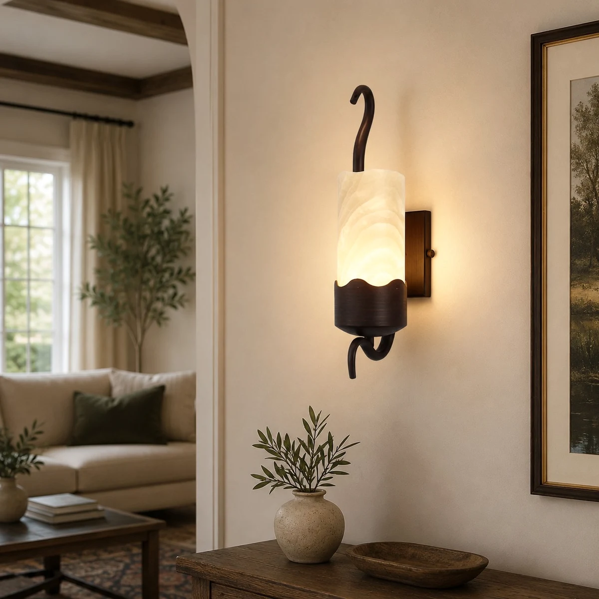 Rustic wall sconce lifestyle image