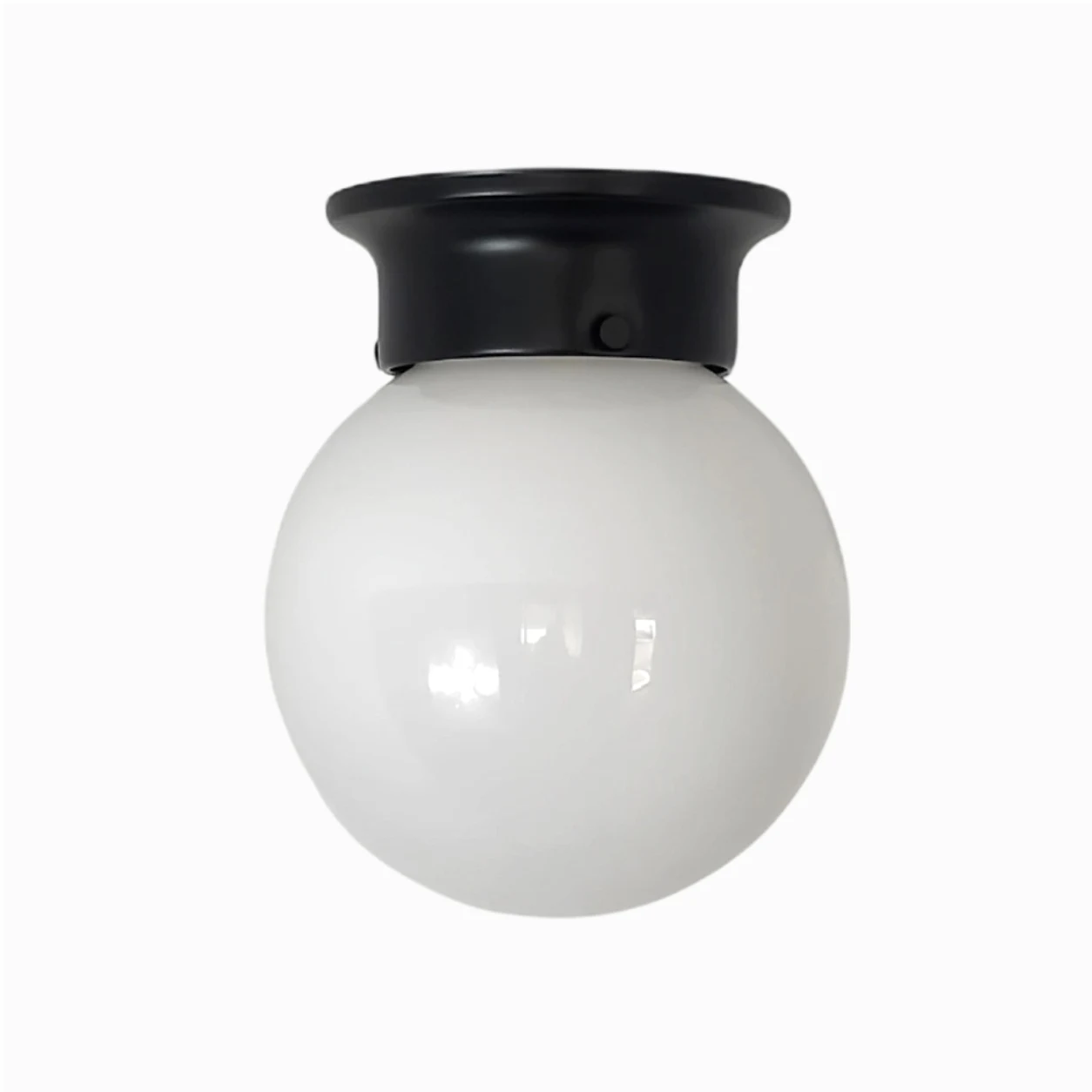 Style B minimalist glass ceiling lamp in black finish