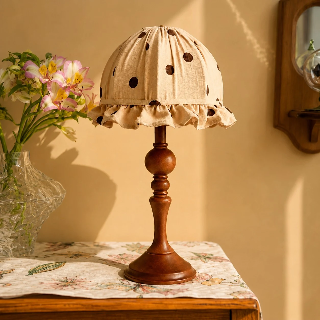 Scene - warm wooden table