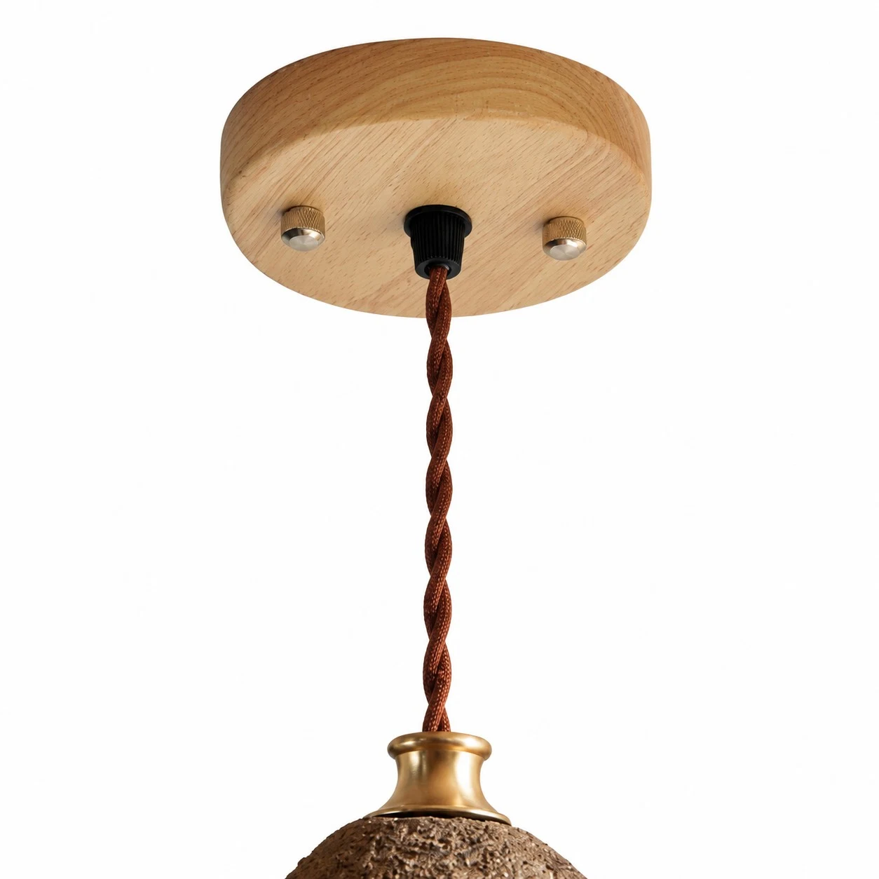 Textured cone pendant light detail
