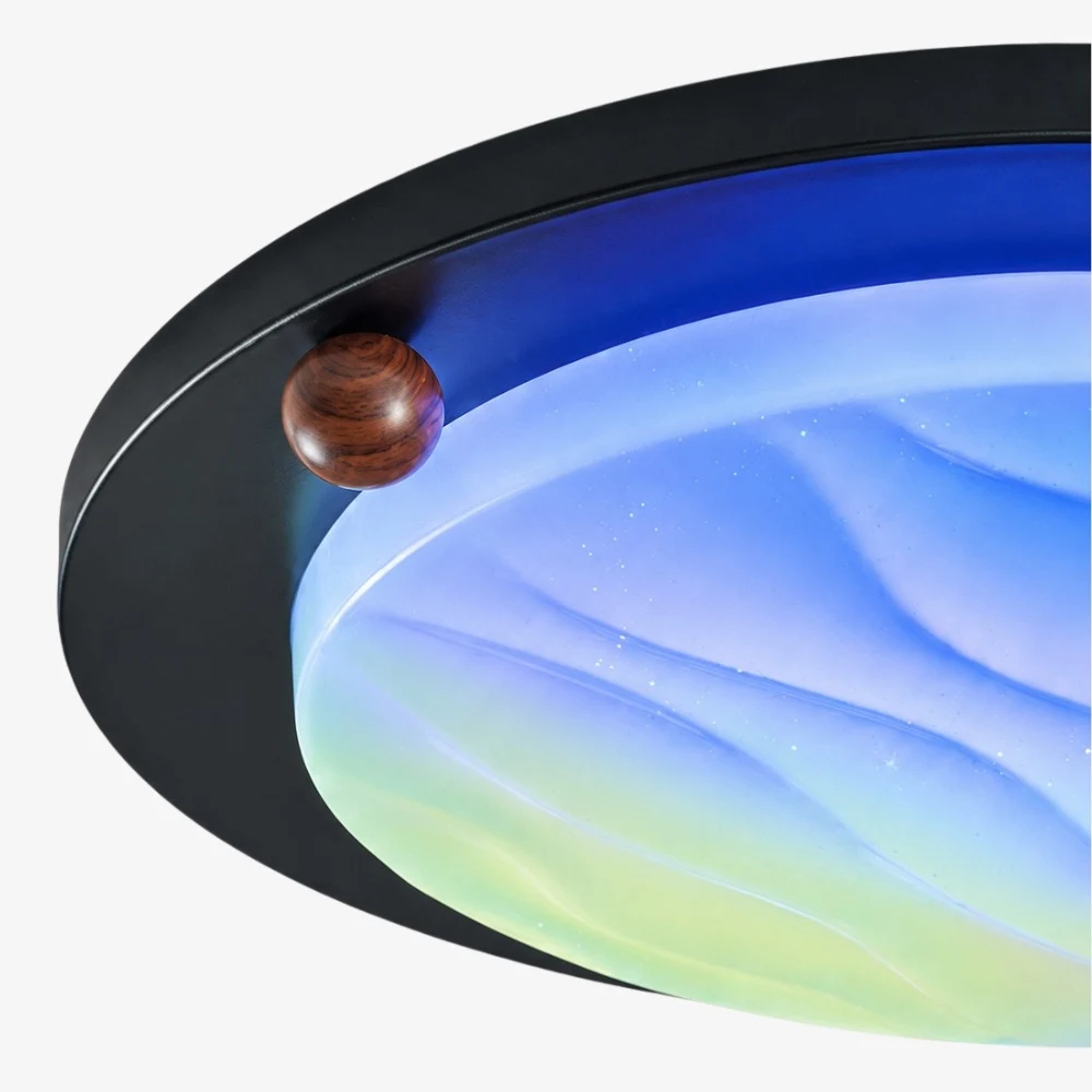 Walnut RGB Dynamic Sky Flush Mount Ceiling Light