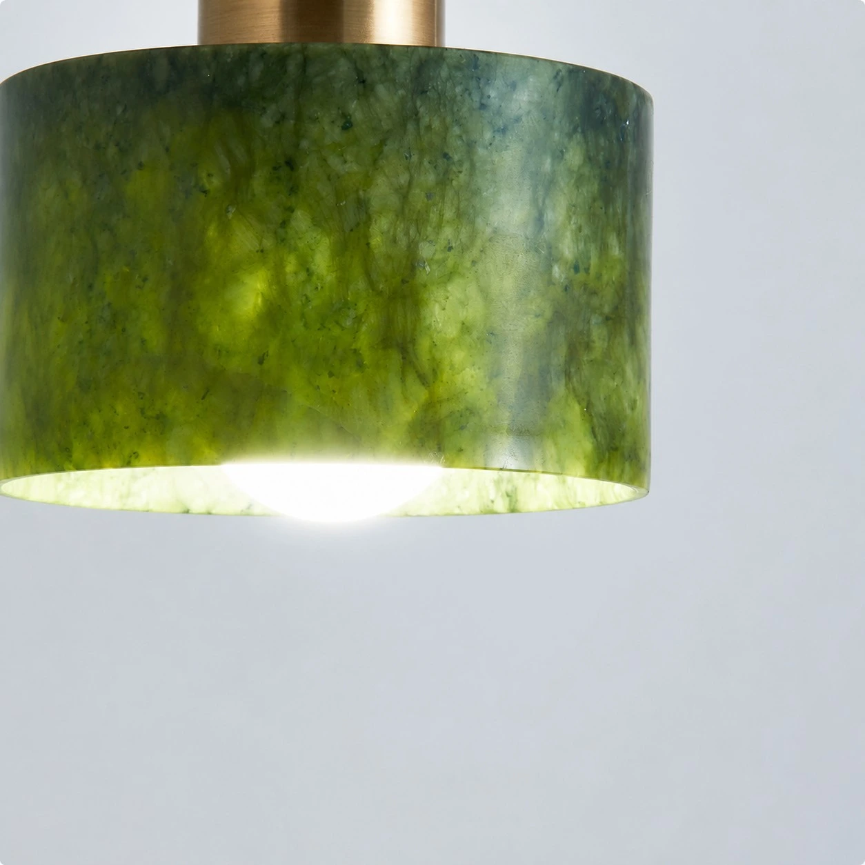 Green jade brass ceiling light detail 03