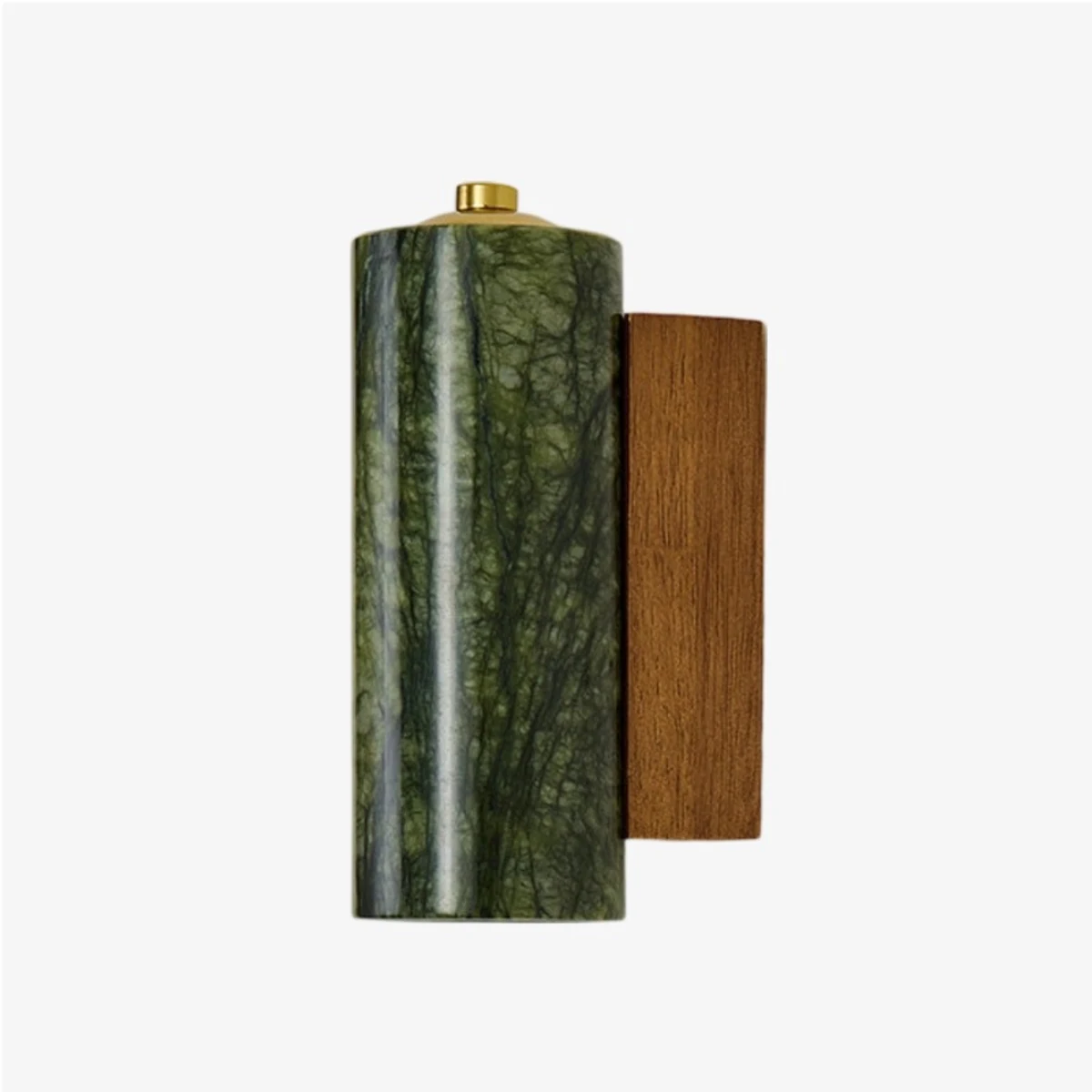 Style C green jade wall lamp with wood back and E27 socket