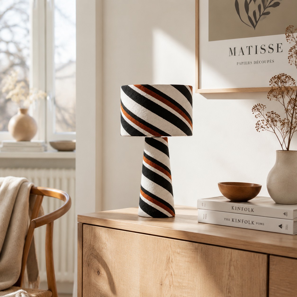 Striped Fabric Pendant Lamp