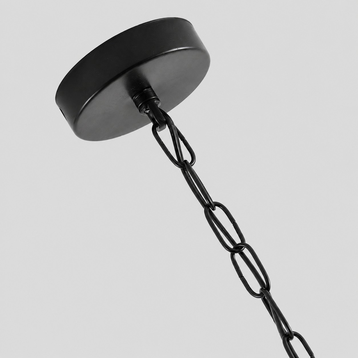 Ceiling canopy and chain suspension detail