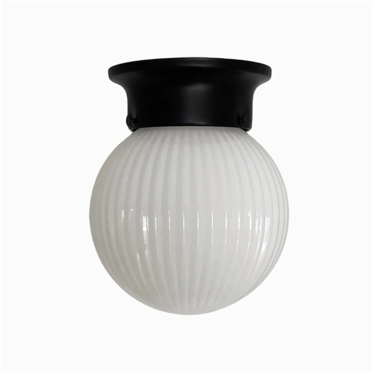 Style A minimalist glass ceiling lamp in black finish