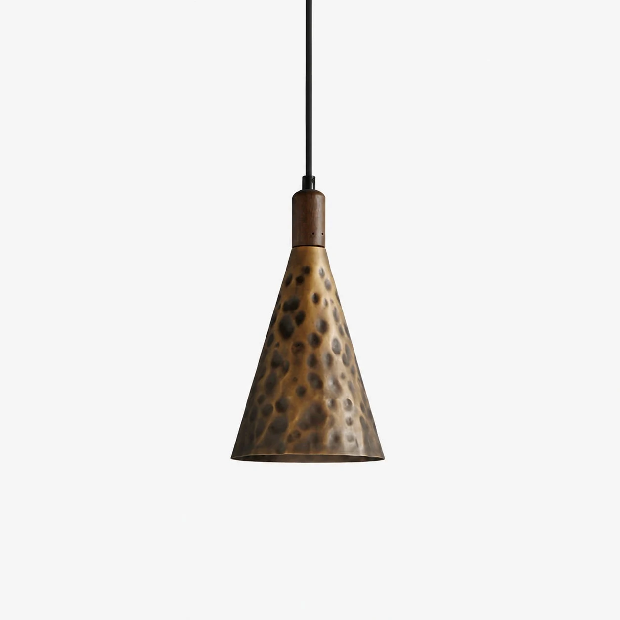 Style B tapered hammered copper pendant light