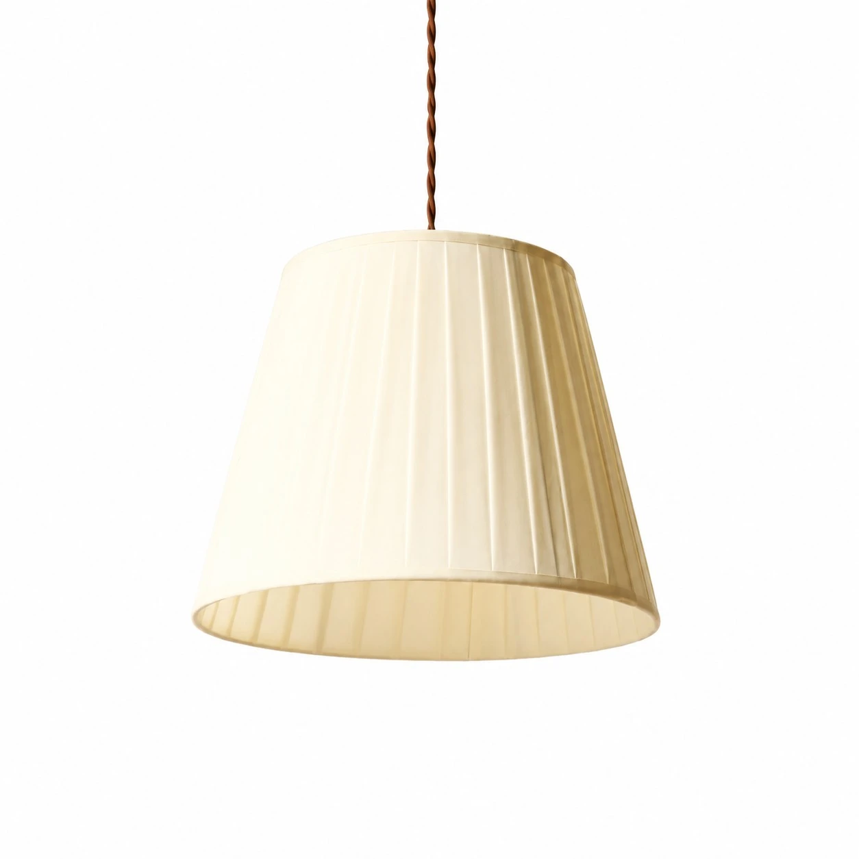 Eaveside Skirt Vintage Fabric Shade Pendant Light - Cream Pleated
