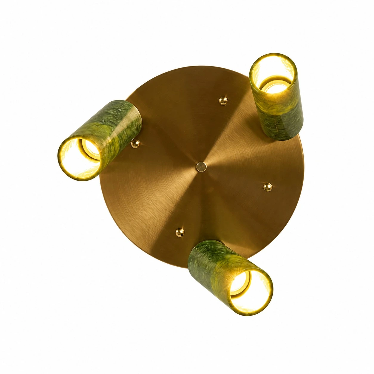 Green jade brass ceiling light detail 13