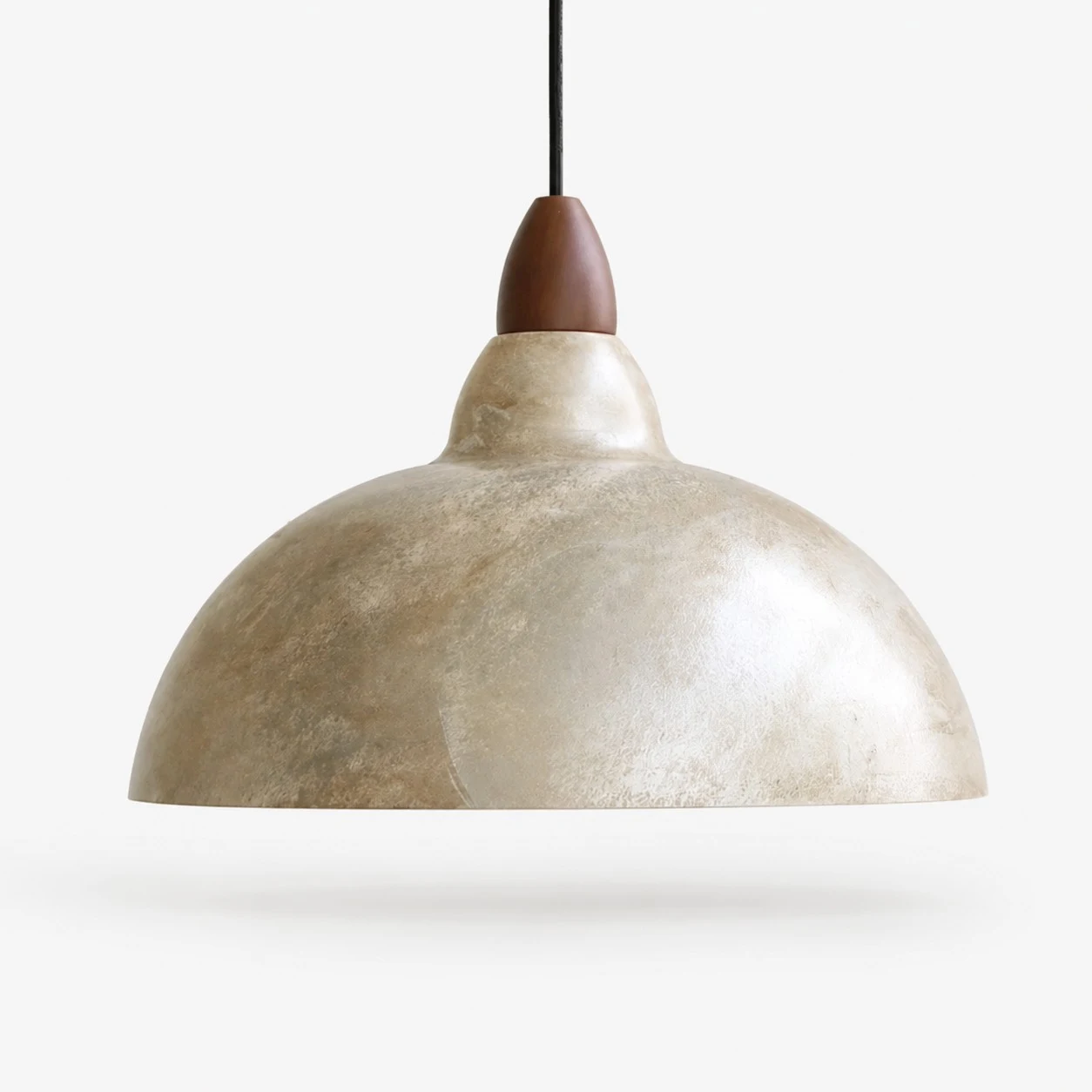 distressed silver 25 cm / 9.8 in pendant light on white background