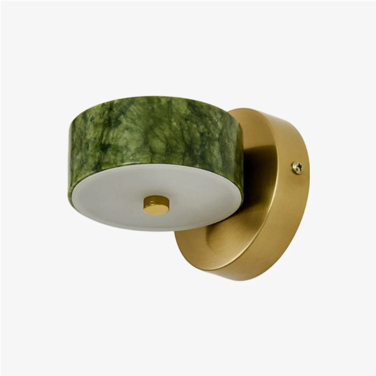 Style B short green jade wall lamp with integrated LED
