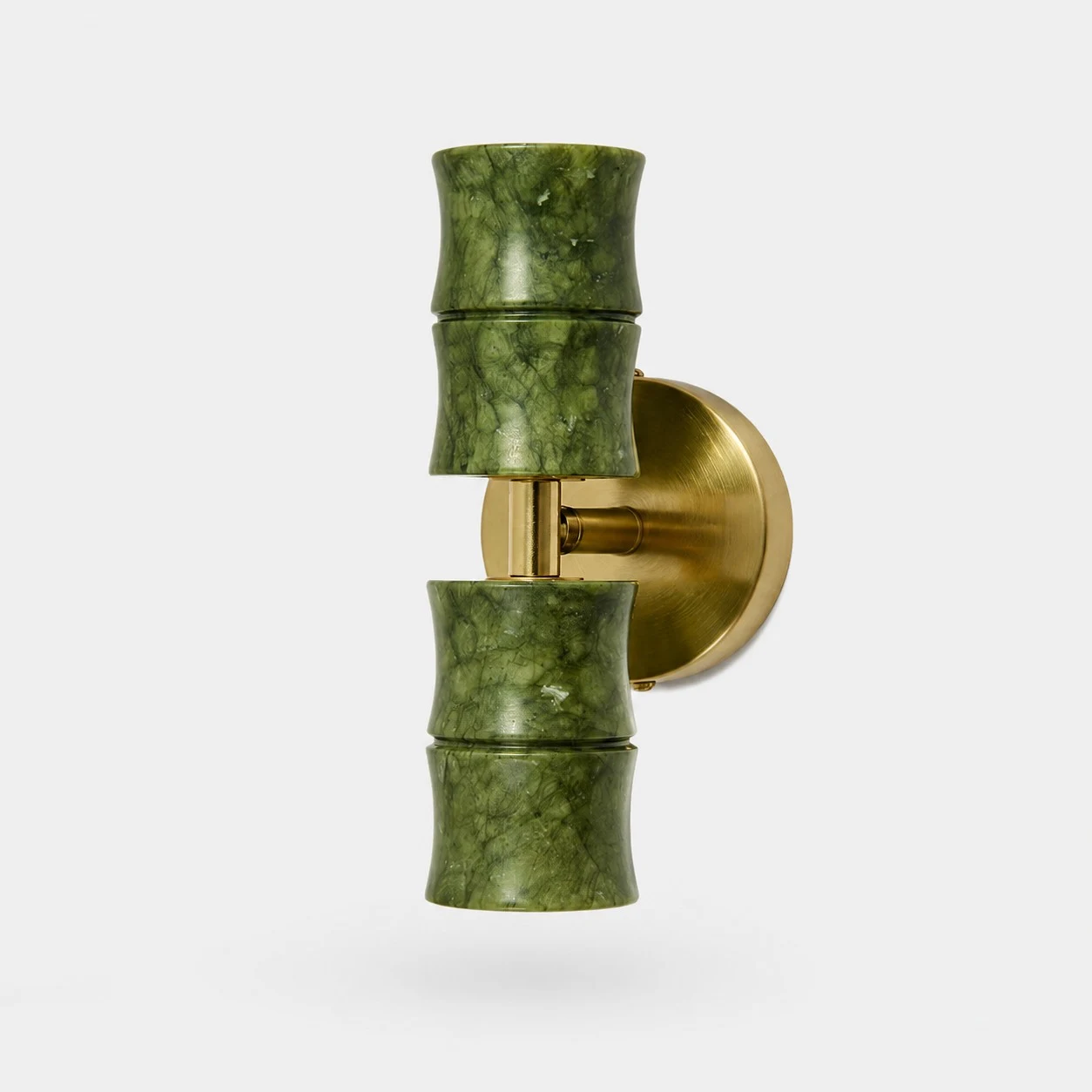 Green Bamboo-Form Double Wall Lamp