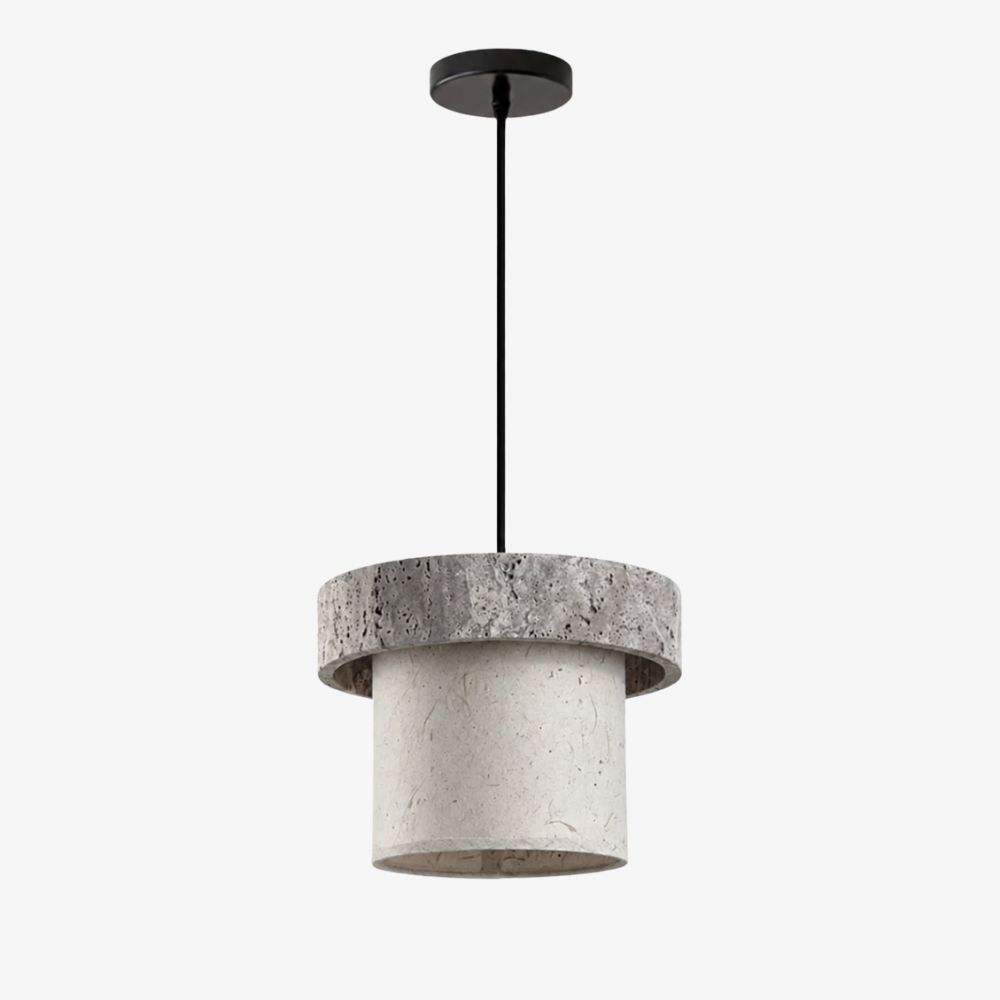 Style D gray travertine stone pendant light with one head