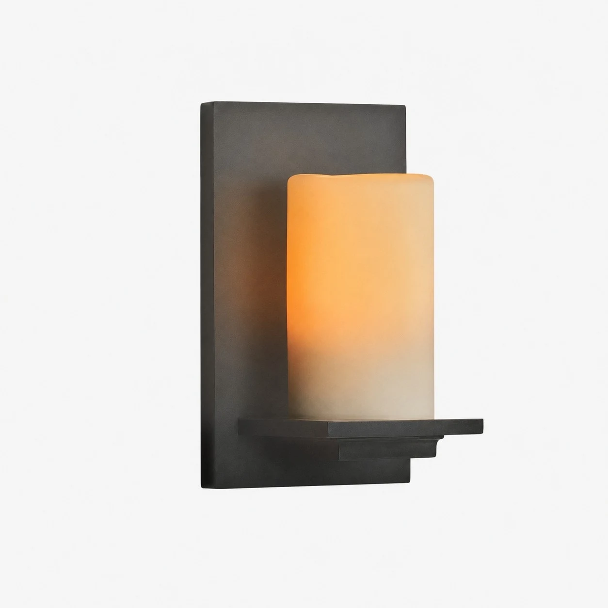Jade and iron wall lamp side view
