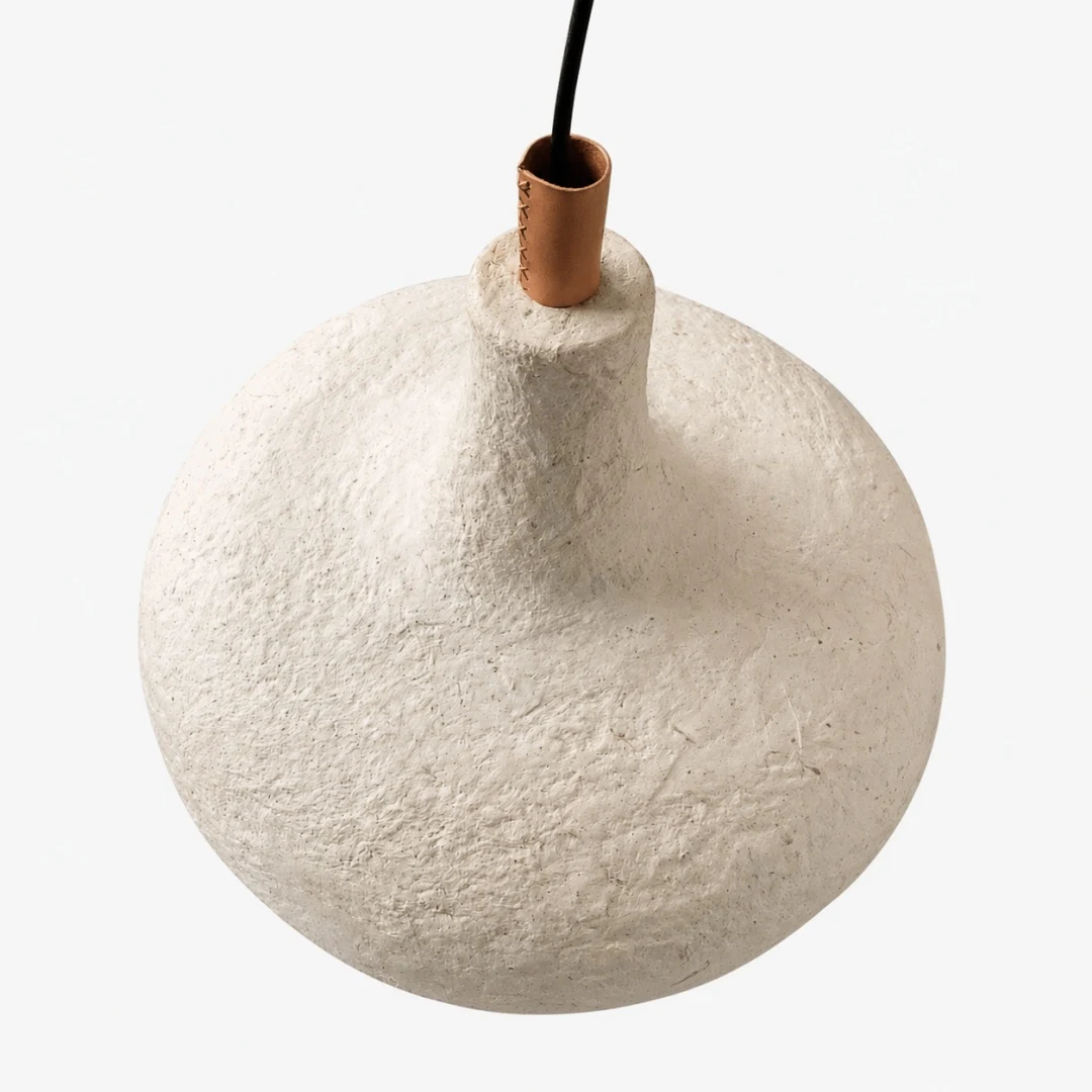 Clean product view showing the off-white rice paper pendant lamp shape
