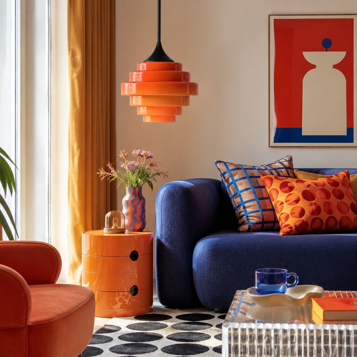 Orange living room scene