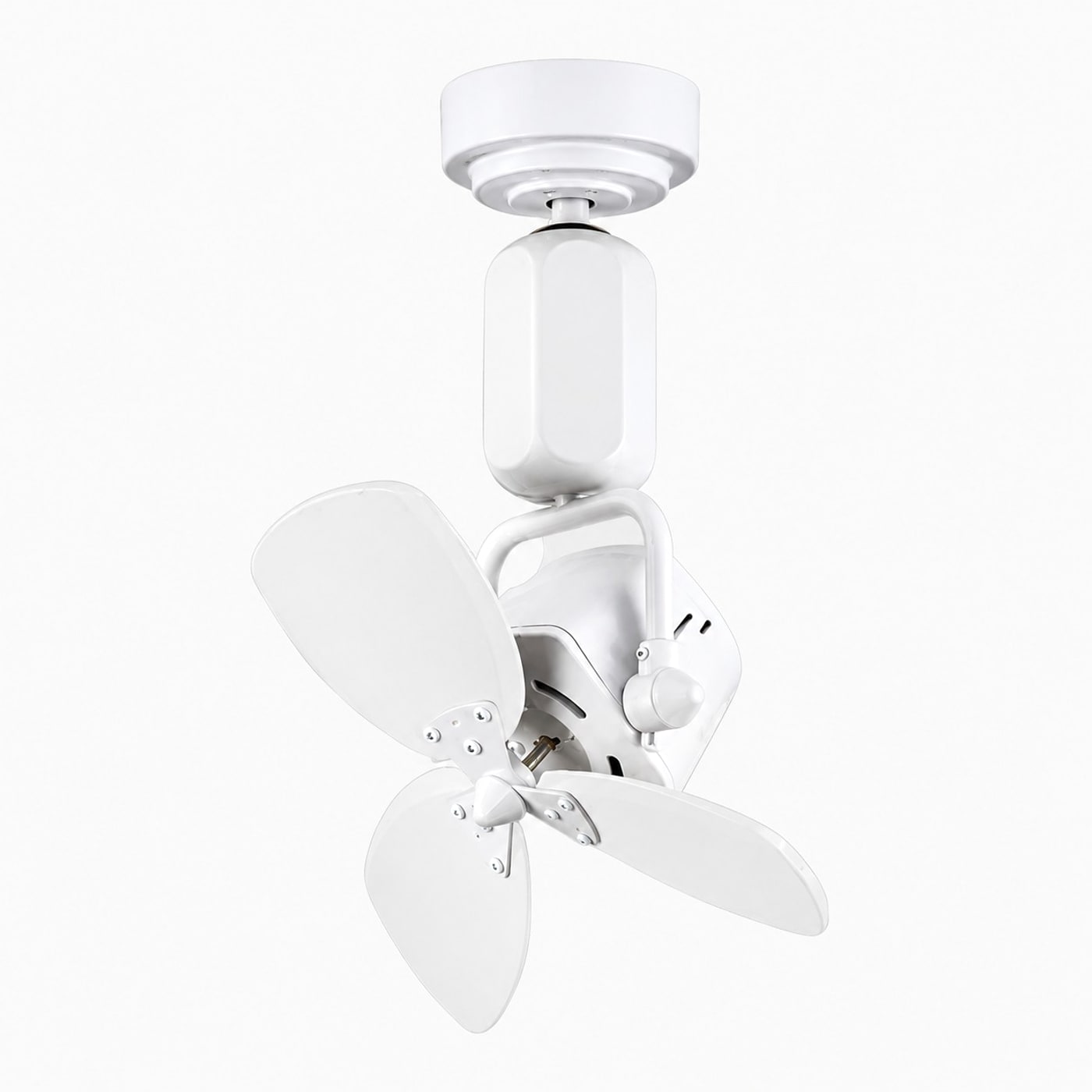 Wall and ceiling compact fan in white