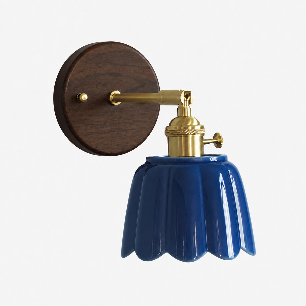 Blue Walnut Wood Style A ceramic wall lamp