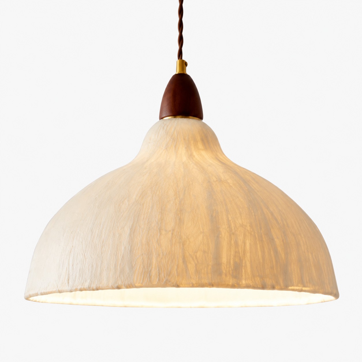 Rice paper pendant light detail