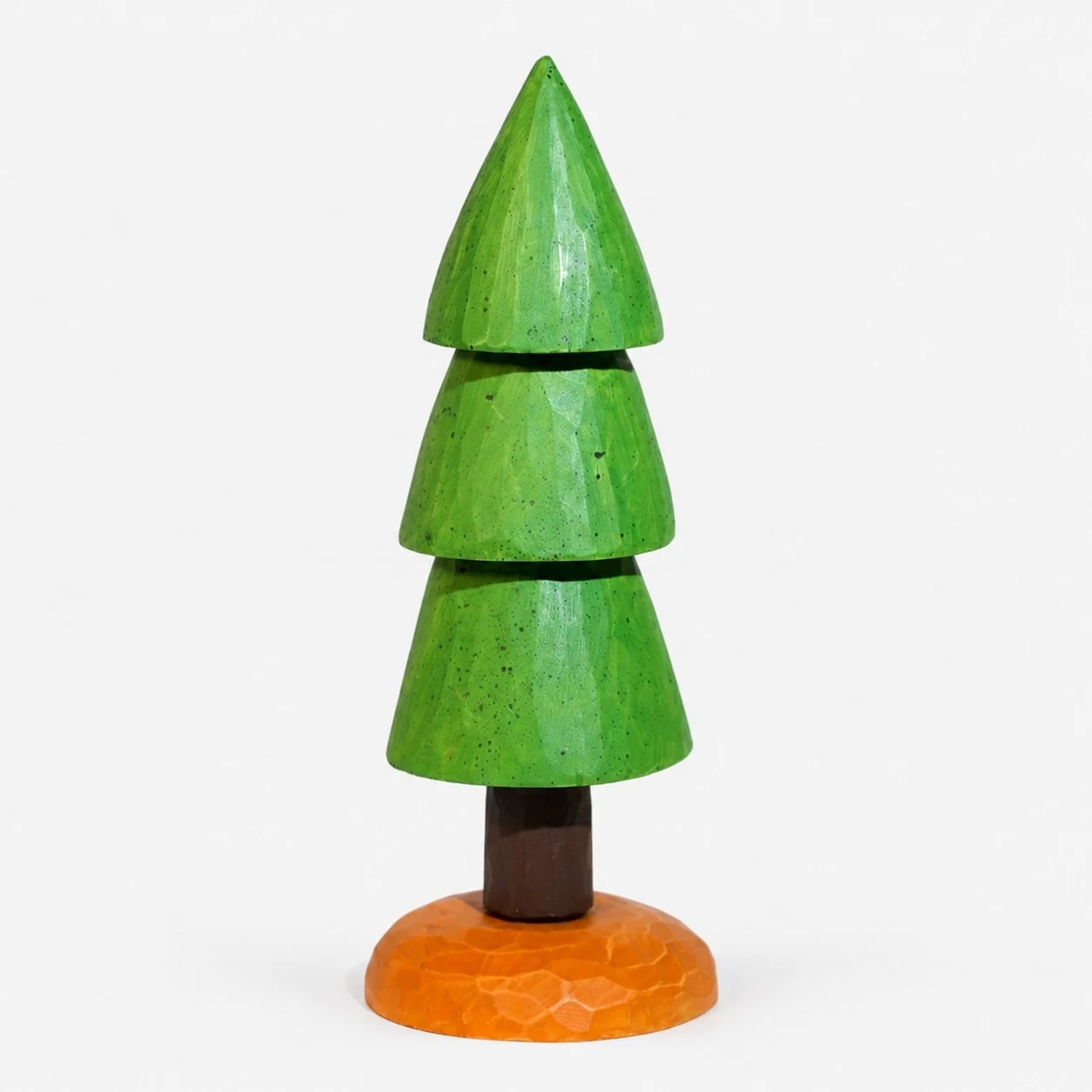 Wooden pine ornament front view