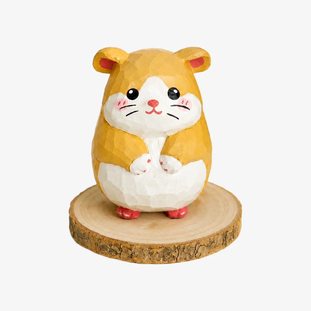 Hand-Carved Wooden Chinese Zodiac Animal Figurines