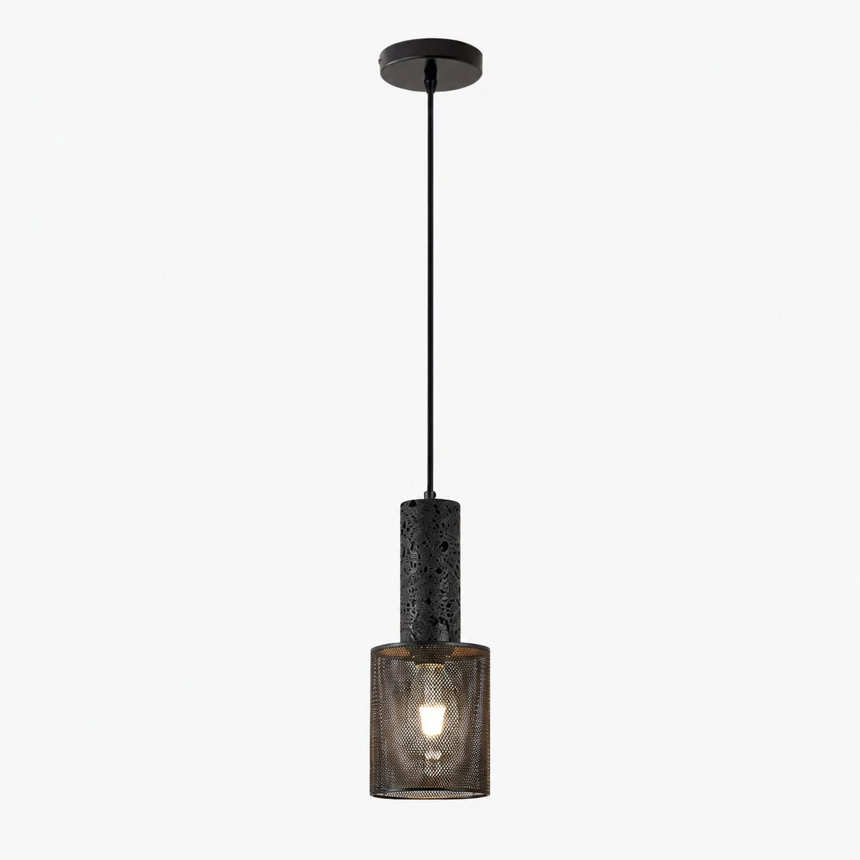 Textured Black Mesh Pendant Light 8