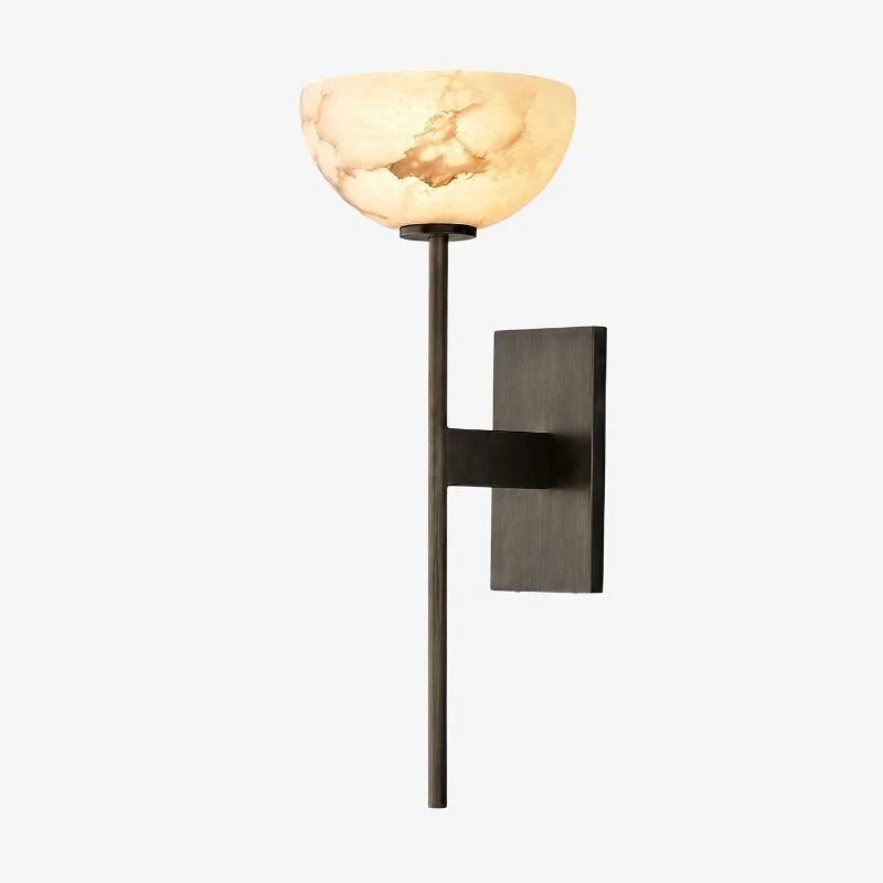 Matte black Spanish marble wall sconce