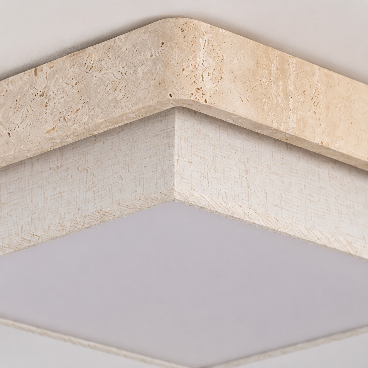 Travertine Fabric Flush Mount Ceiling Light