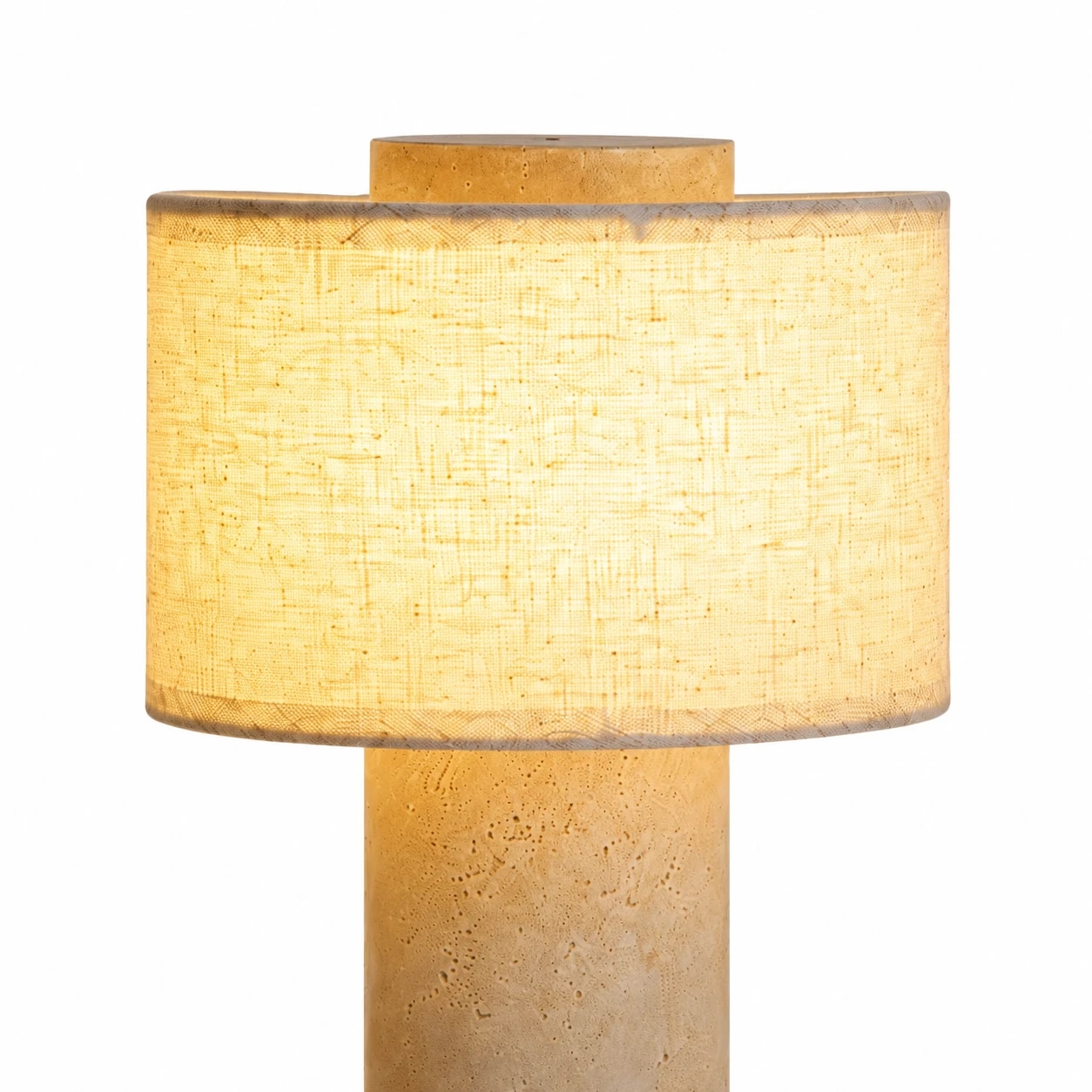 linen shade and warm glow detail