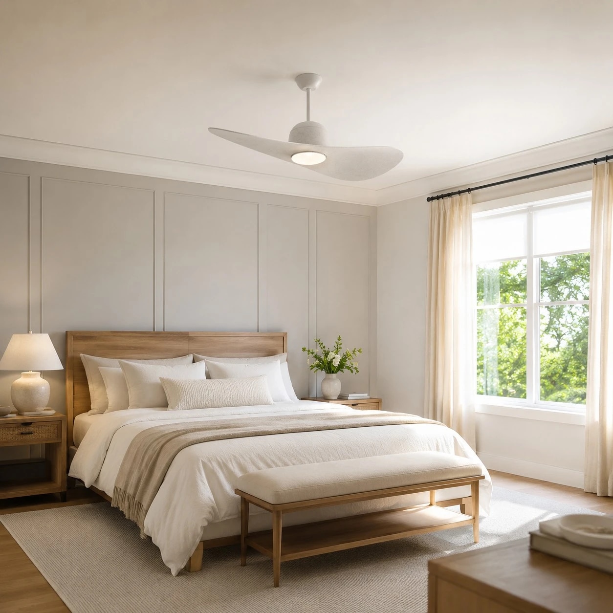 Designer Hat Two-Blade Ceiling Fan Light scene image