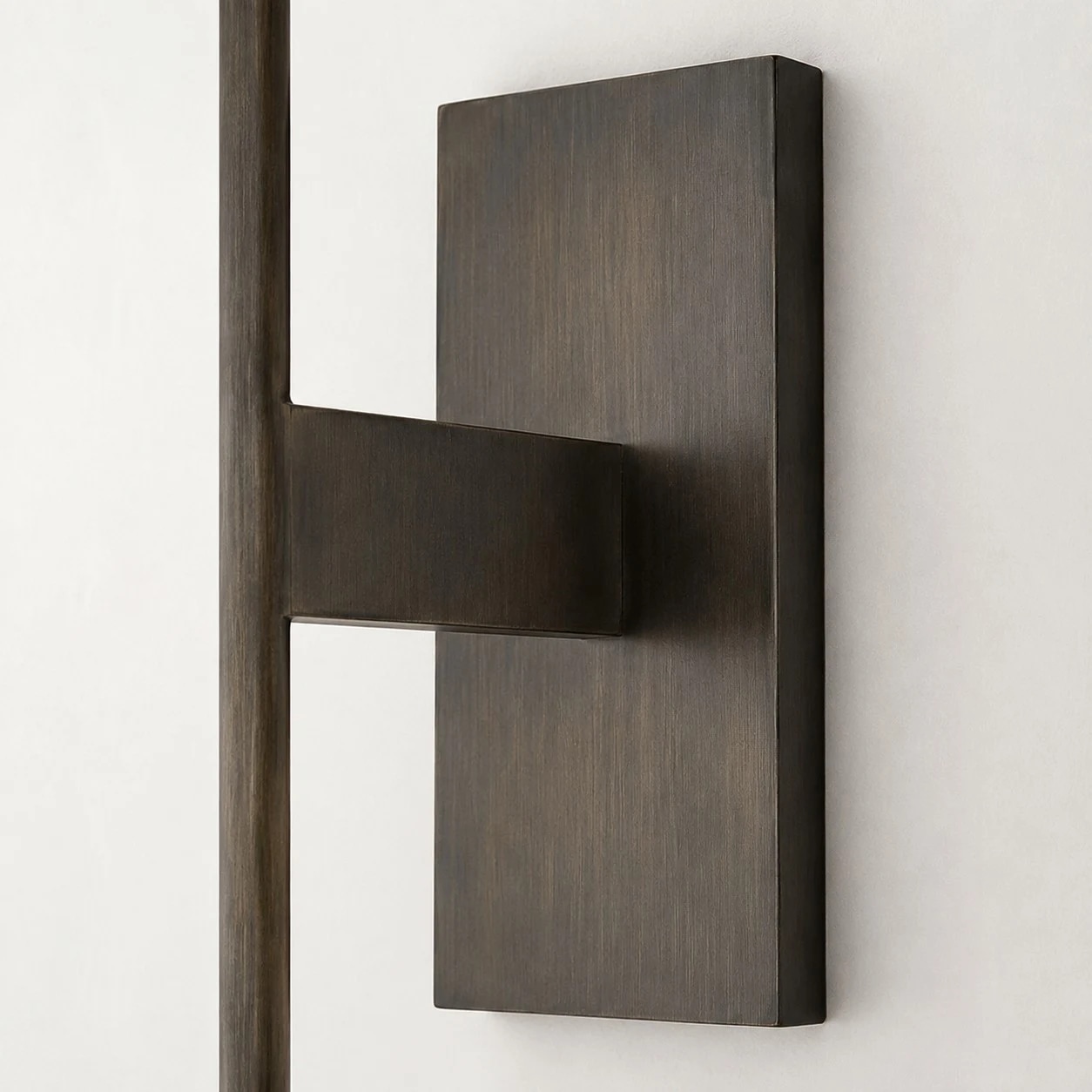 Matte black brass wall plate detail