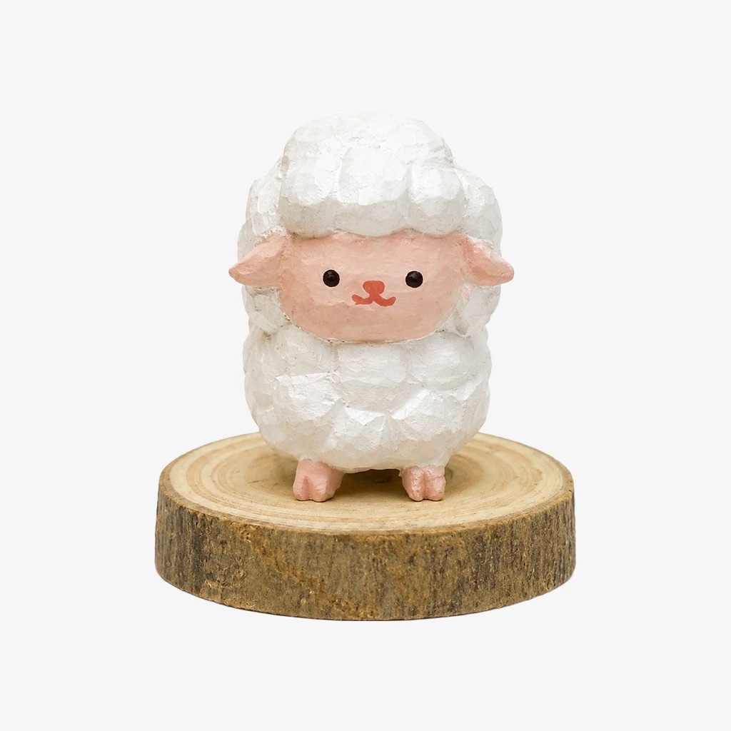 Hand-Carved Wooden Chinese Zodiac Animal Figurines