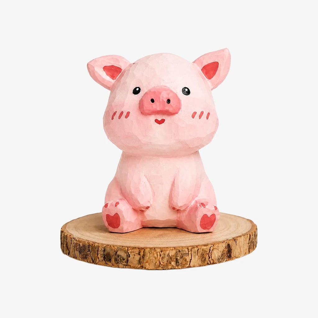 Hand-Carved Wooden Chinese Zodiac Animal Figurines