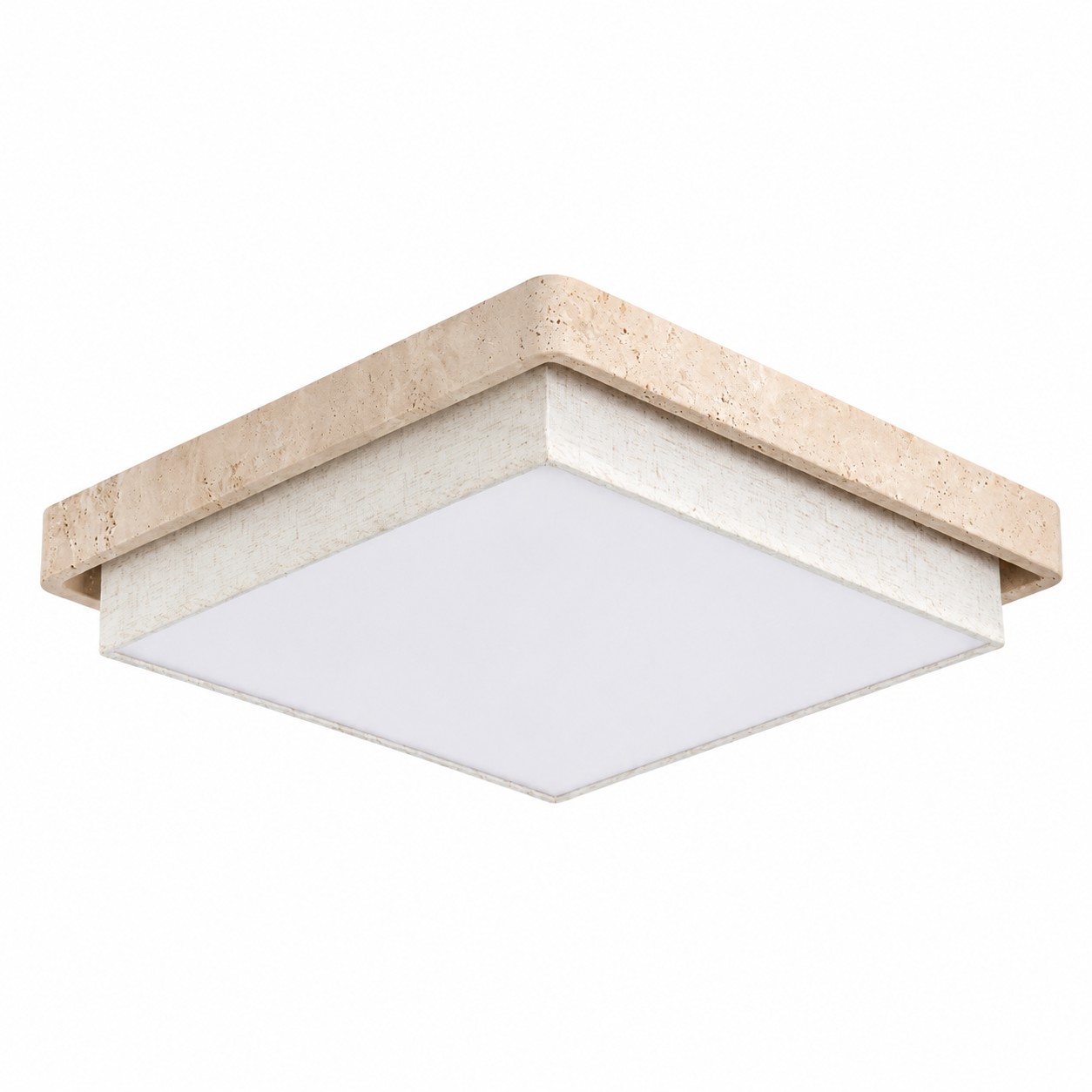 Travertine Fabric Flush Mount Ceiling Light