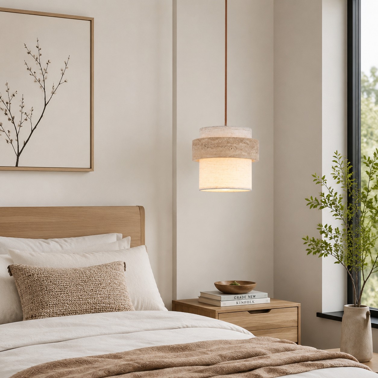 1 Head pendant bedroom scene