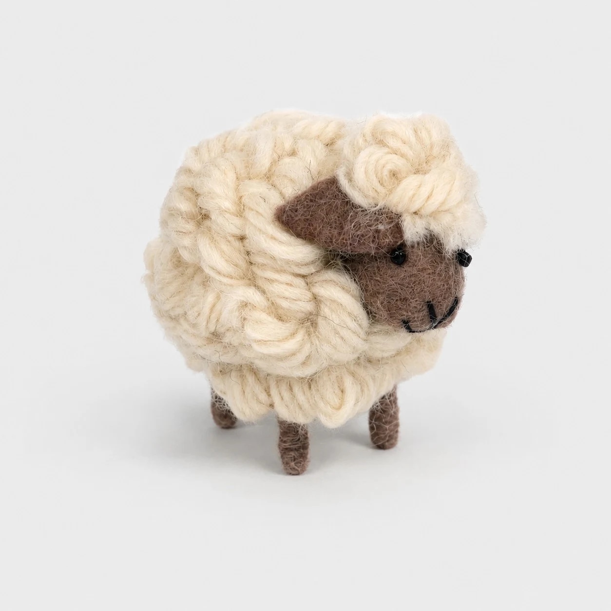 handmade wool felt sheep figurine