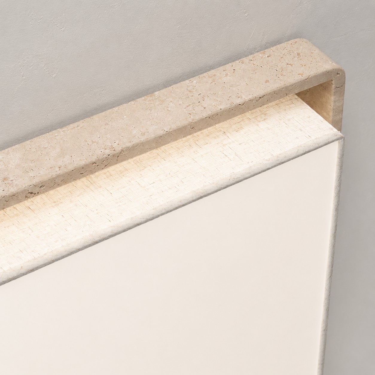 Travertine Fabric Flush Mount Ceiling Light