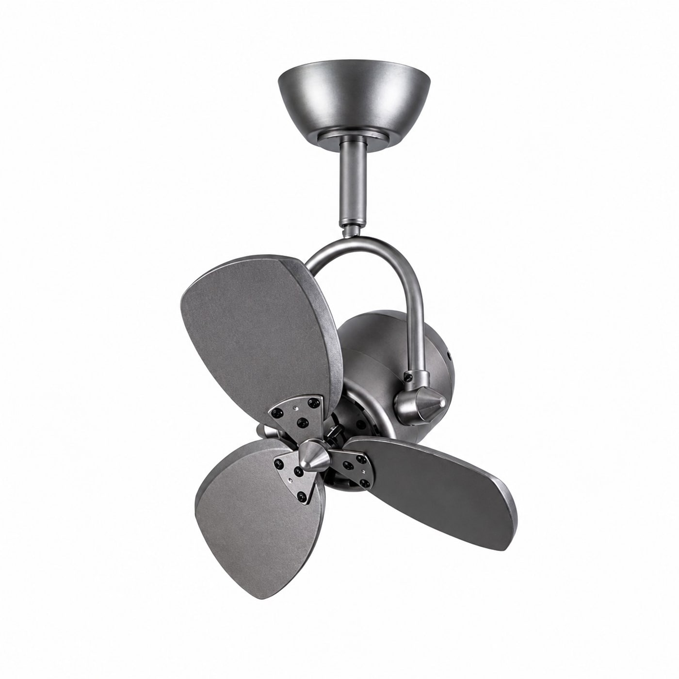 Fixed compact fan in antique silver
