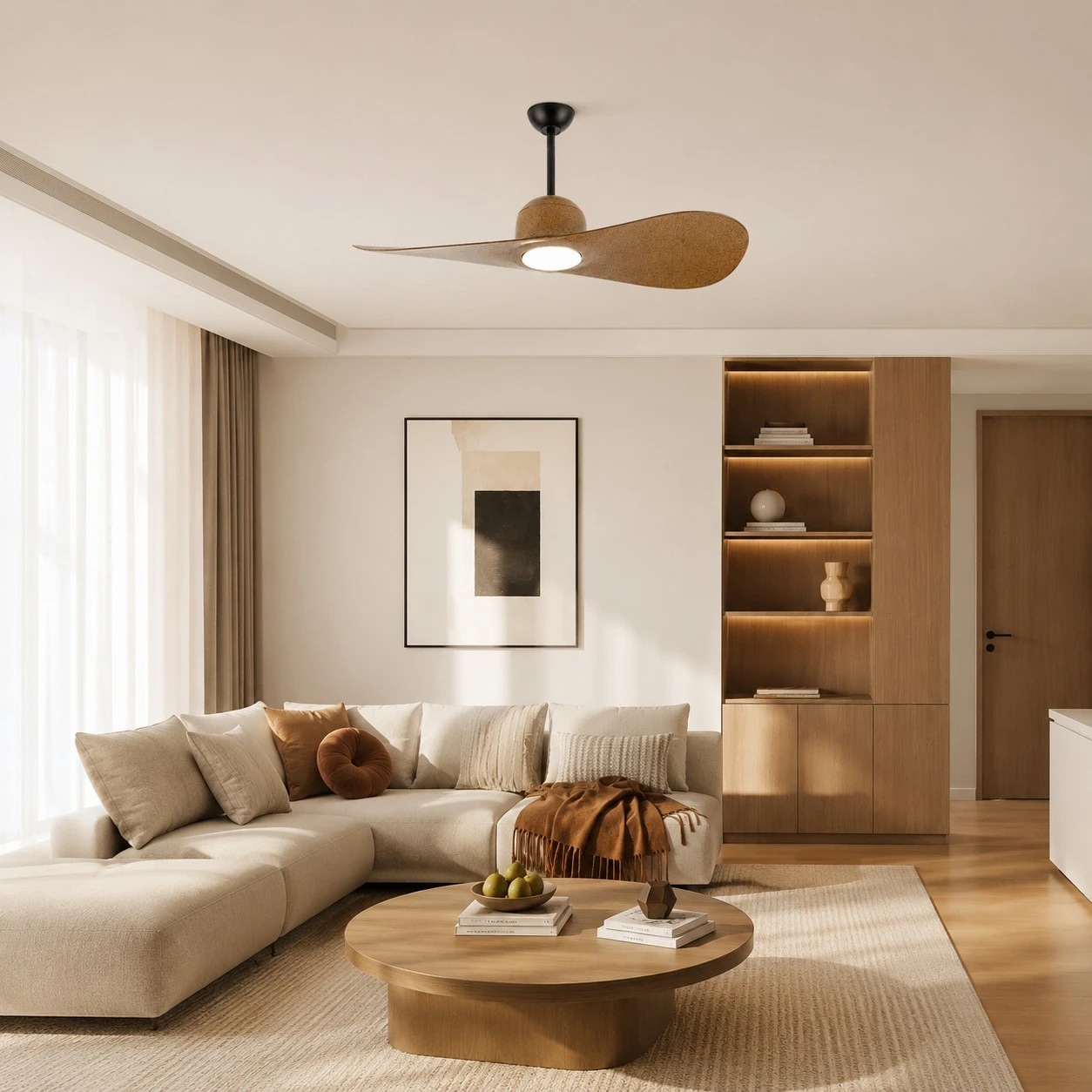 Designer Hat Two-Blade Ceiling Fan Light scene image