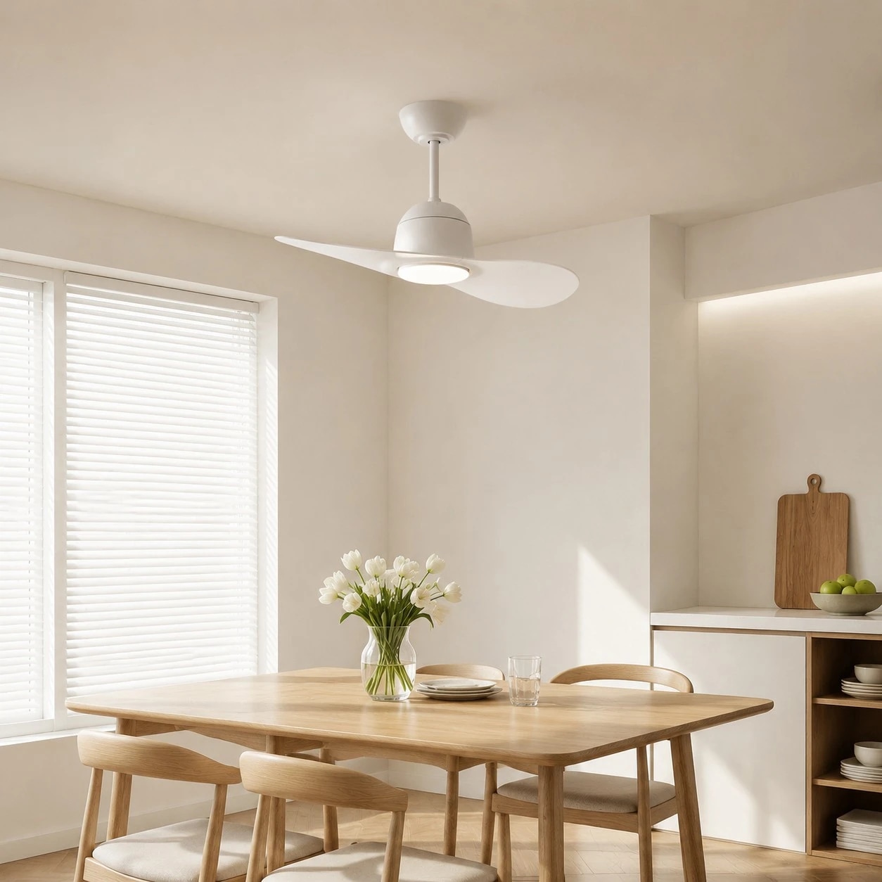 Designer Hat Two-Blade Ceiling Fan Light scene image