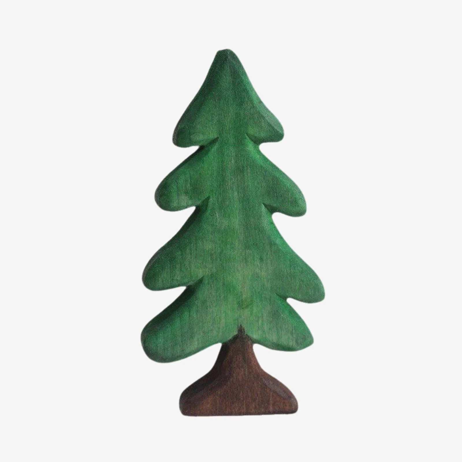 Handmade green pine tree wooden tabletop ornament