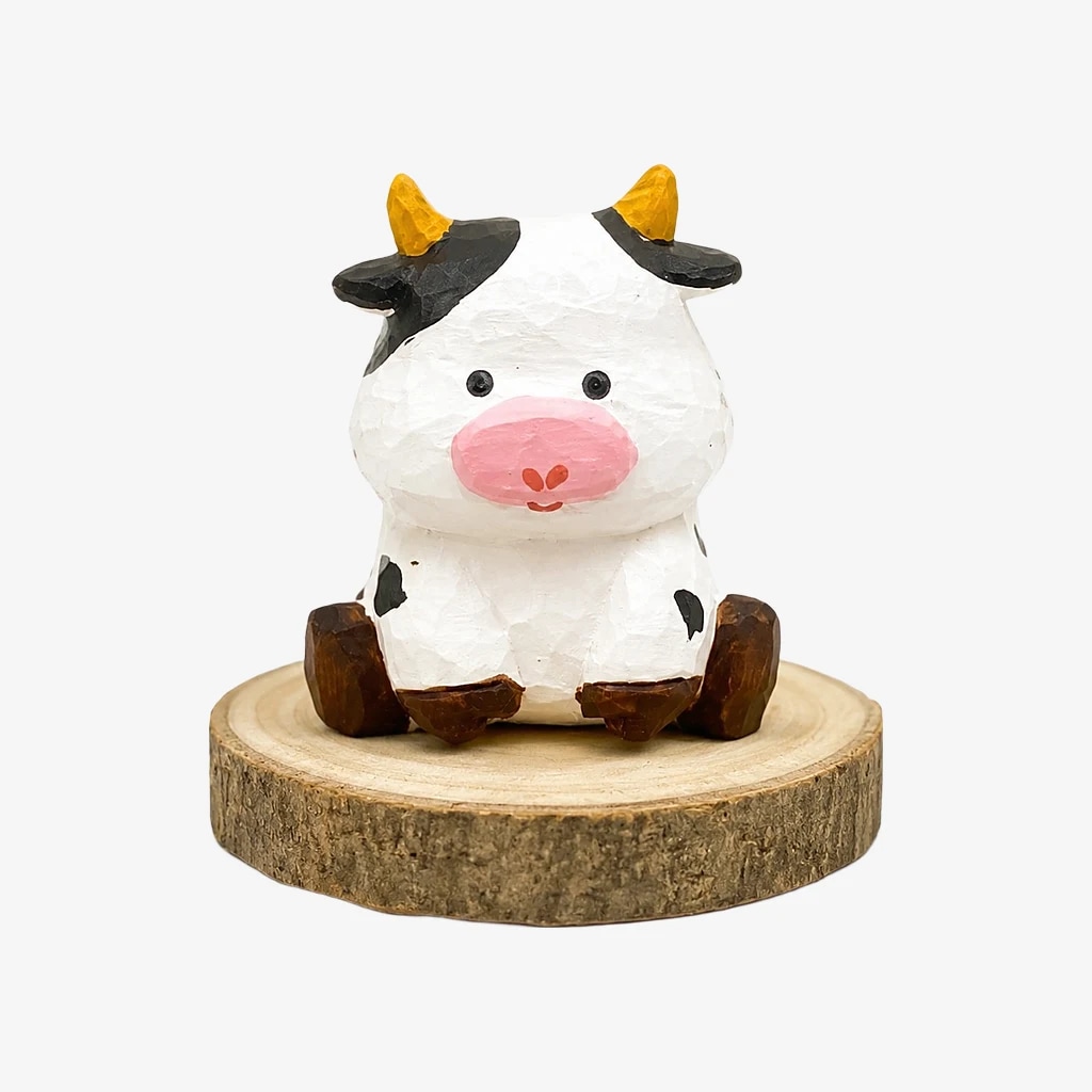 Hand-Carved Wooden Chinese Zodiac Animal Figurines