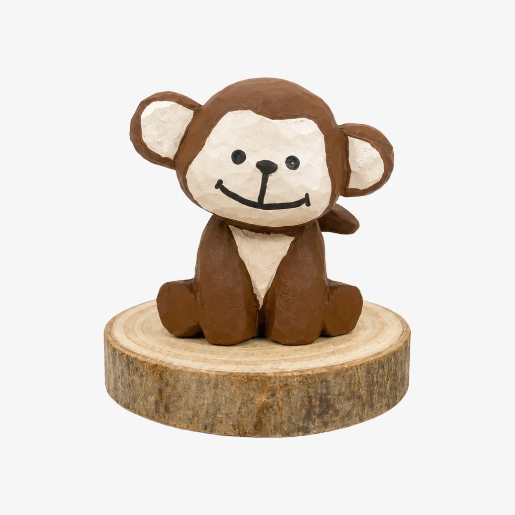 Hand-Carved Wooden Chinese Zodiac Animal Figurines