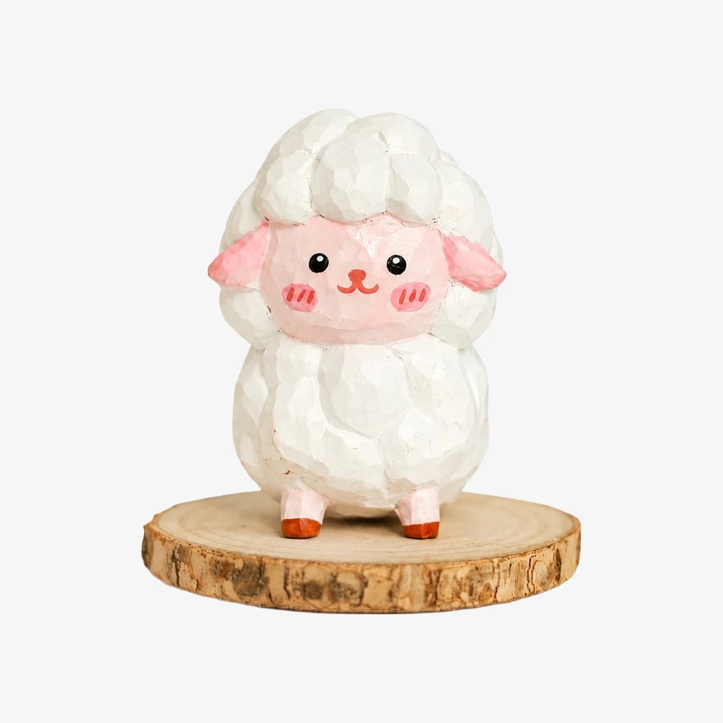 Hand-Carved Wooden Chinese Zodiac Animal Figurines