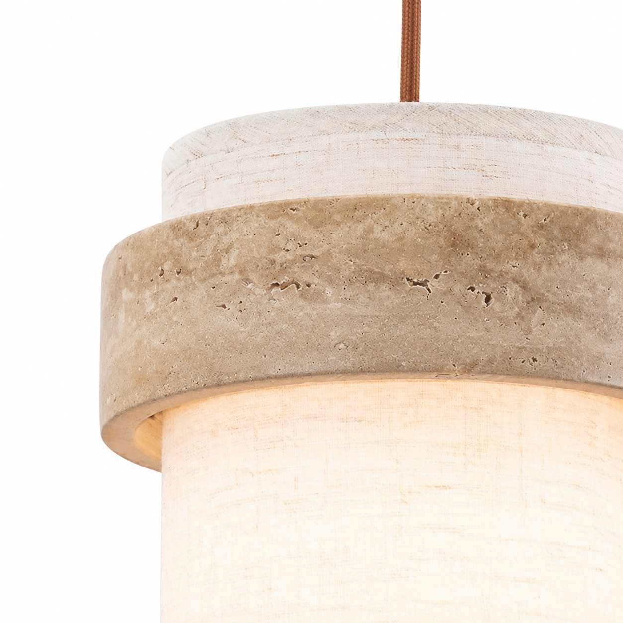 Travertine ring front detail